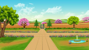 Village Garden Path Background - Sketlix