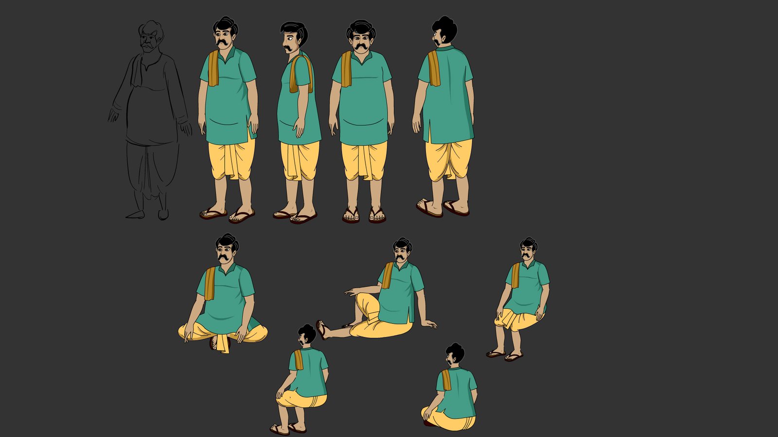 Farmer Character - Sketlix Kisan Character Download