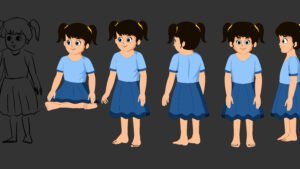 Little School Girl Character - Sketlix Ladki Character