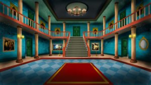 Haunted Mansion Hall Interior Background | Sketlix